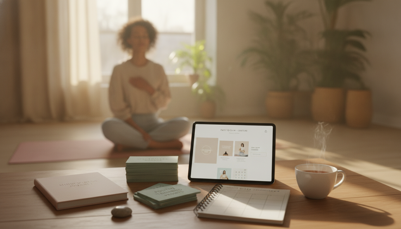 4-in-1 Anxiety Relief Bundle: Mindfulness, Prompts & Checklist