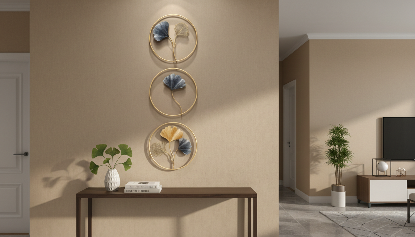 Modern Metal Ginkgo Leaf Wall Decor: Placement & Finish
